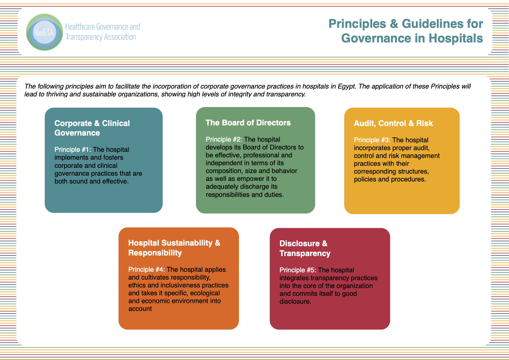 Principles and Guidelines for Governance in Hospitals